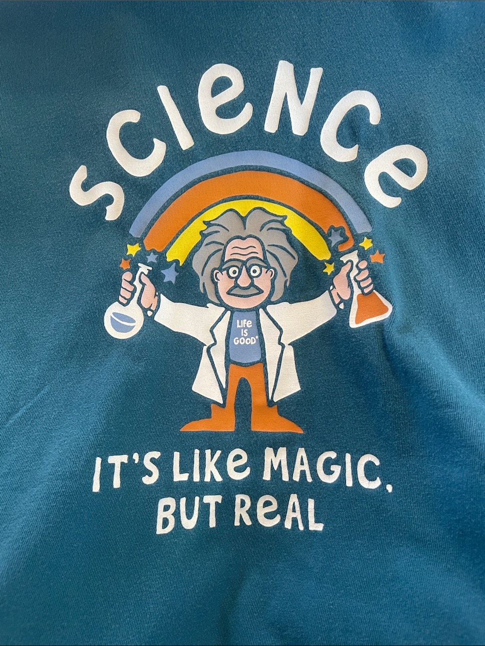 Life Is Good Teal Science Graphic Tee